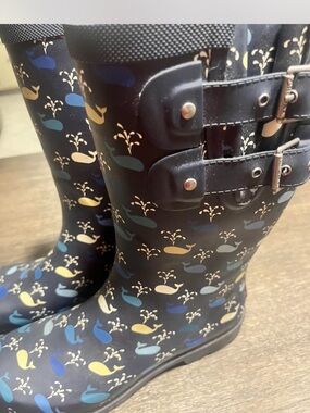 chooka Navy Whale-Print Girls' Rain Boots